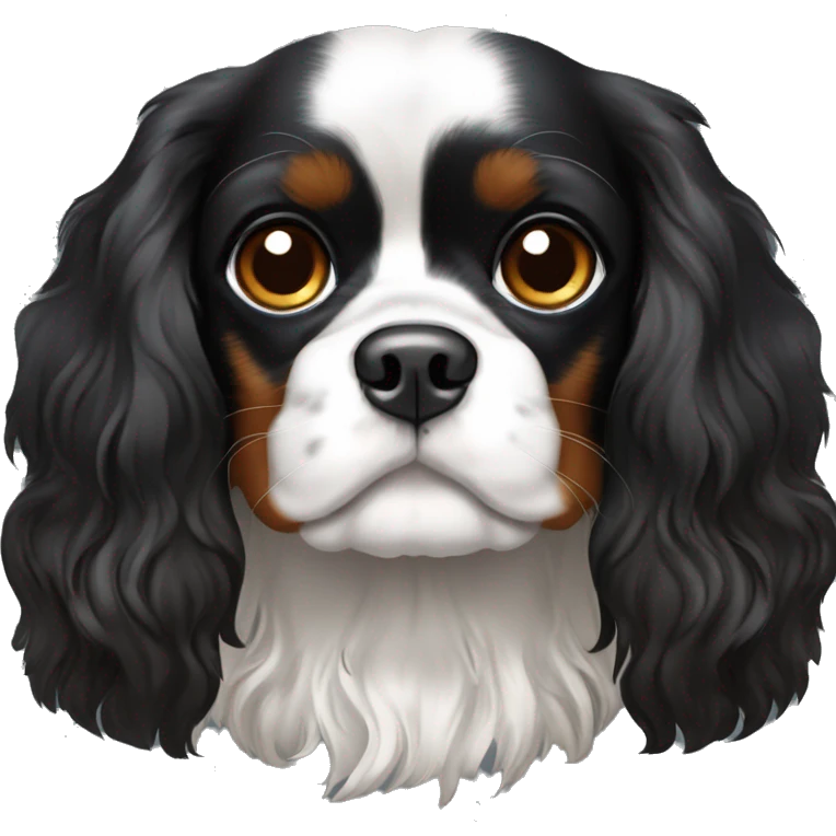 Black Cavalier King Charles spaniel. No white or brown spots emoji