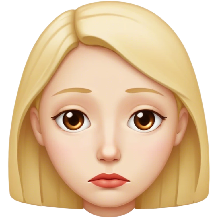 triste con  labios delgaditos super delgados emoji
