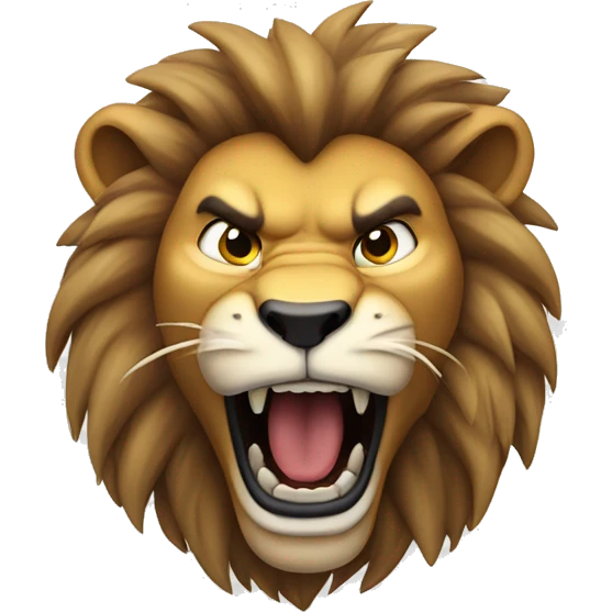 Angry lion roars wriggling his head emoji