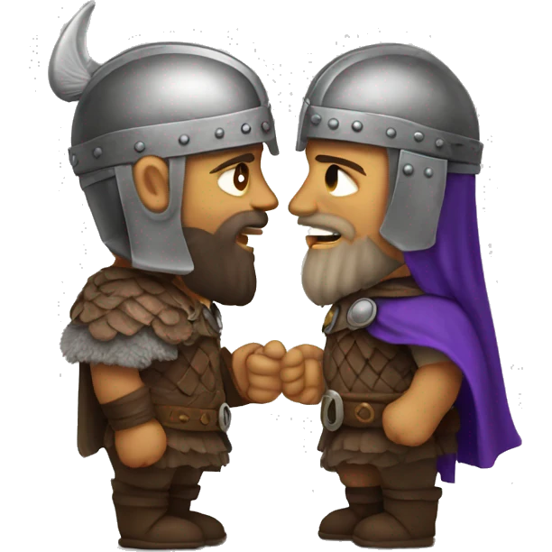 2 vikings talking interested face to face emoji