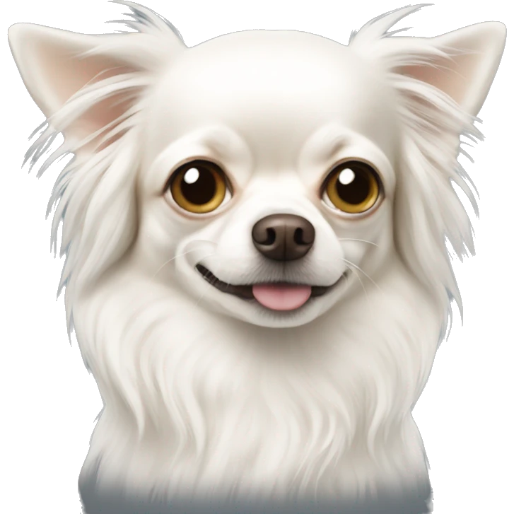 White long haired chihuahua  emoji