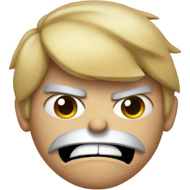 Angry face with bow emoji