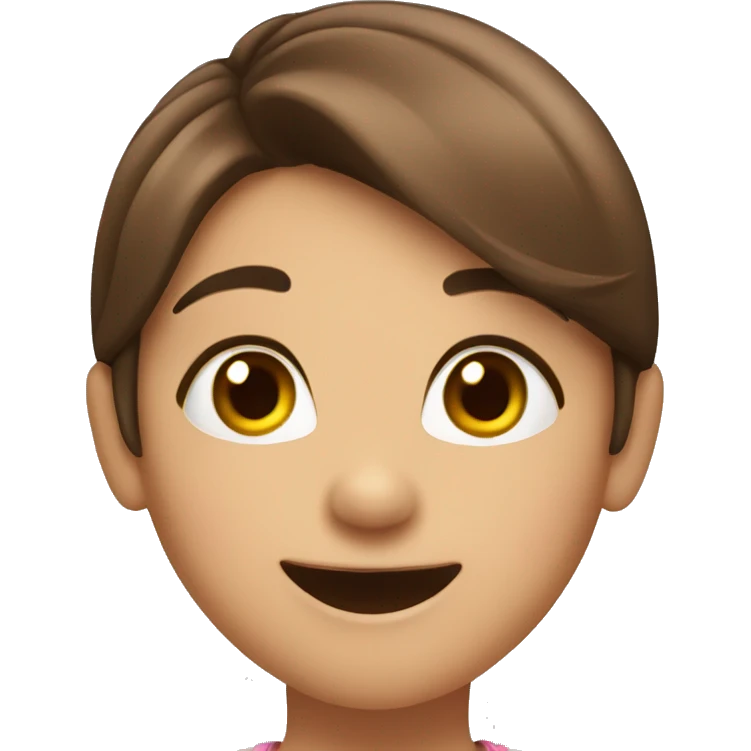 Brown hair girl blushing and being excited emoji