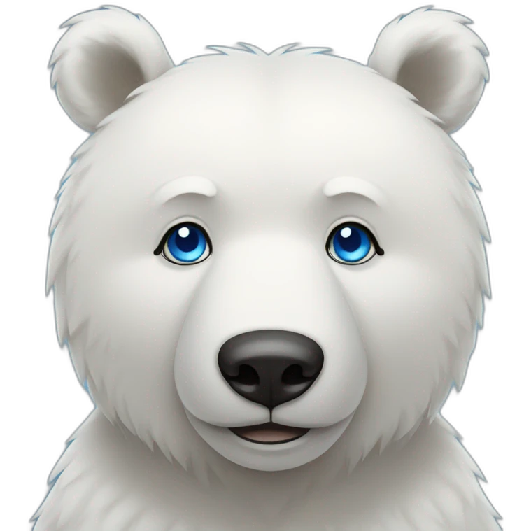 white bear with blue eyes emoji