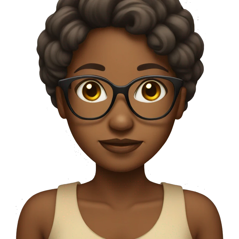 Brown skin girl with glasses  emoji