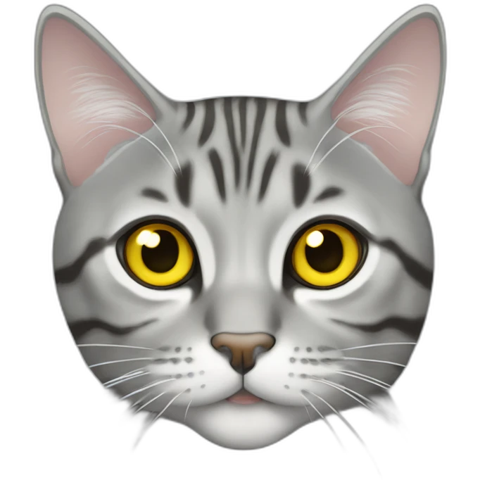 Silver tabby Scottish straight cat with yellow eyes emoji