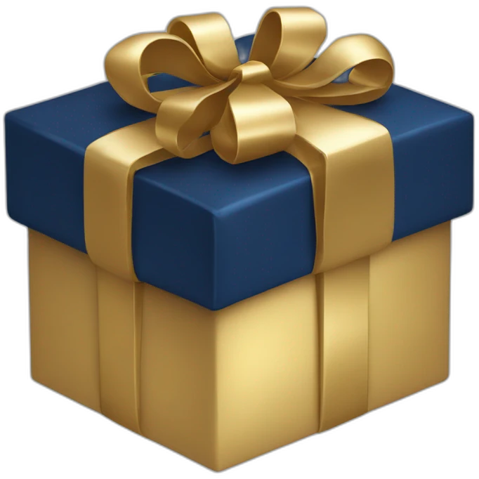 gift box dark blue color with gold lent emoji