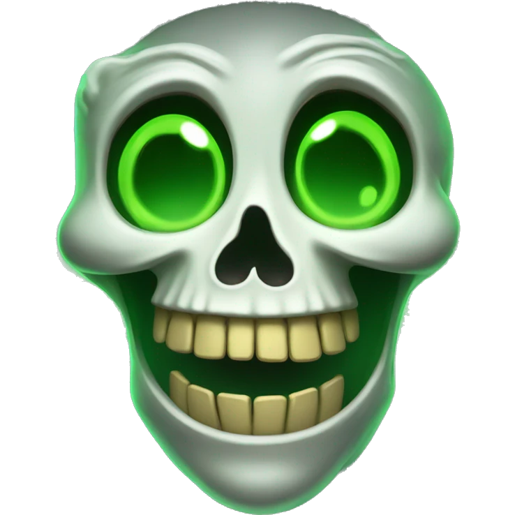 The Laughing Skeleton, glowing green eyes emoji