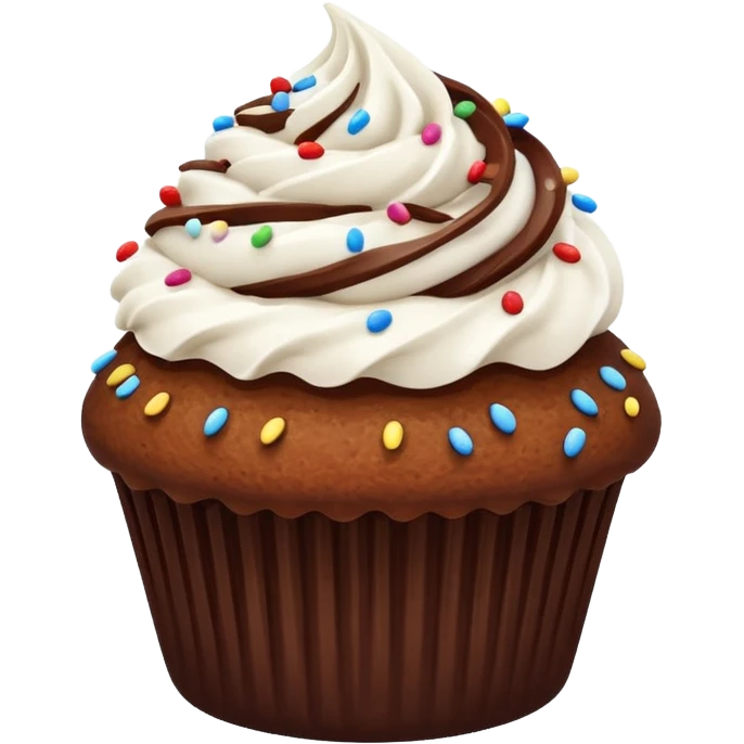 brwon cupcake on white cream emoji