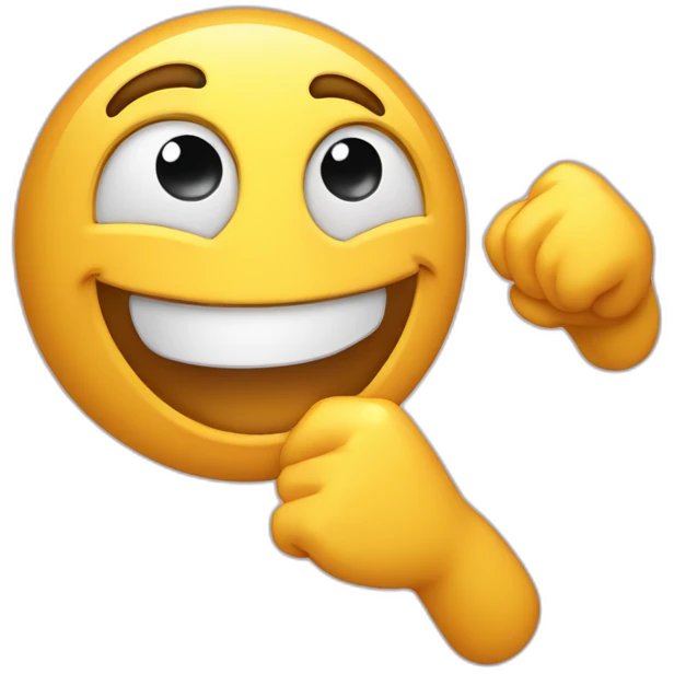 He's laughing hysterically and tapping something. emoji
