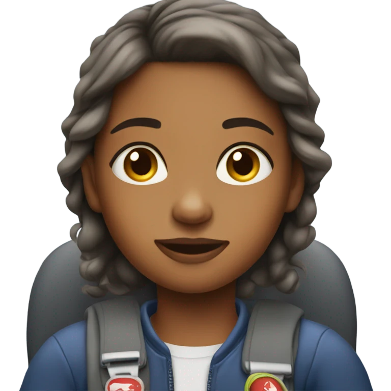 Girl in airplane seat emoji