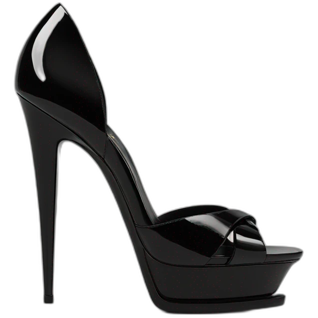 YSL TRIBUTE heel SANDAL black PATENT LEATHER emoji
