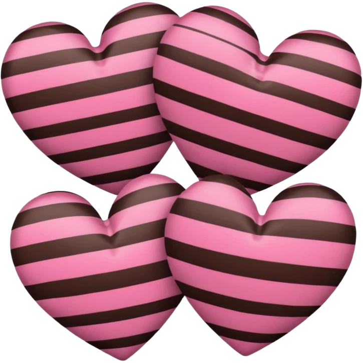 pink and dark brown striped hearts  emoji
