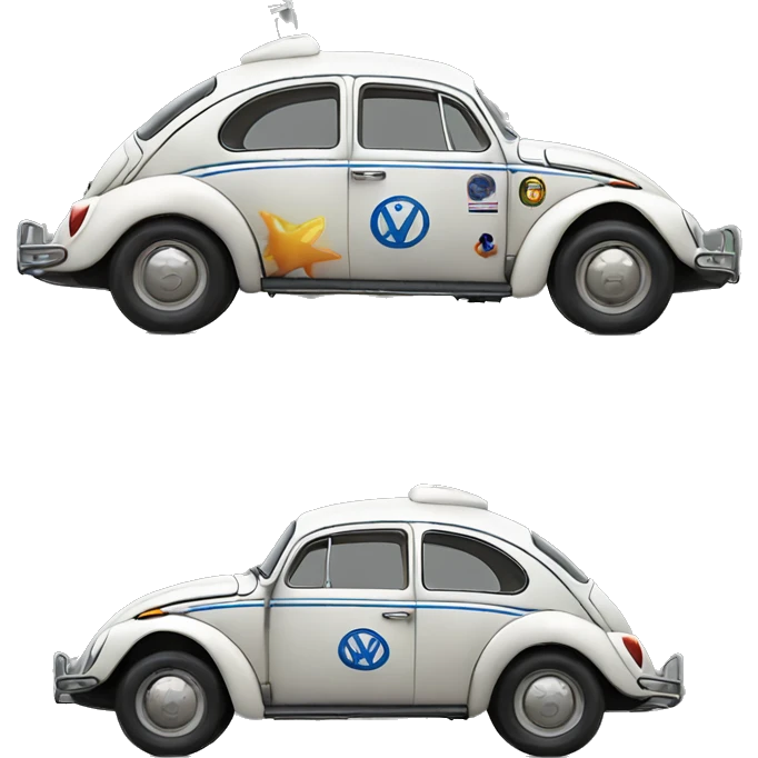 Side view 1956 Captain Rex Volkswagen bug fresh from space dirty  emoji