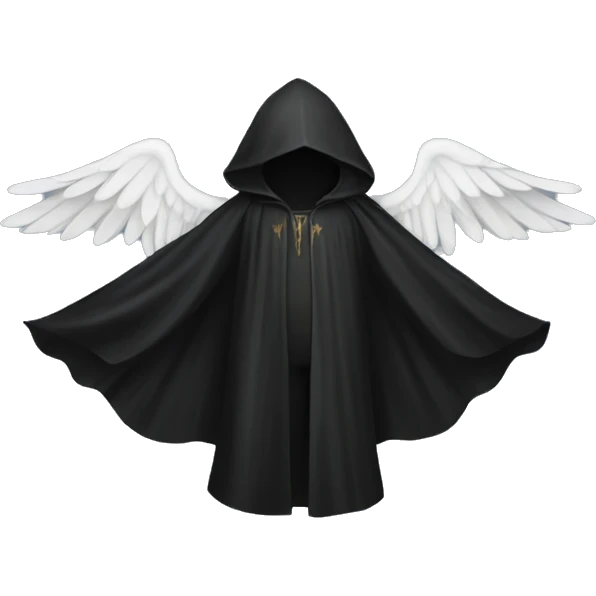 Black cloak with angel wings emoji
