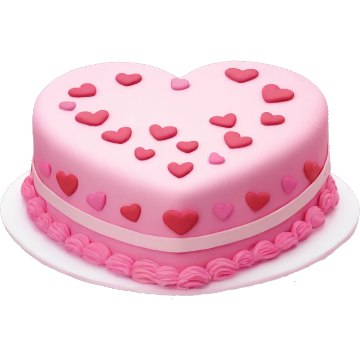 pretty pink vintage heart cake emoji