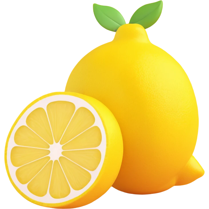 lemon, simple, bright yellow emoji