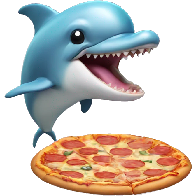 Pastel dolphin eating pizza emoji