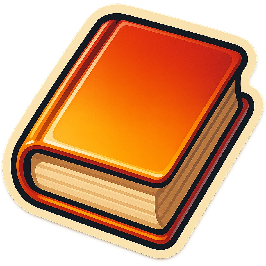 book emoji, retro sticker style, vintage feel emoji