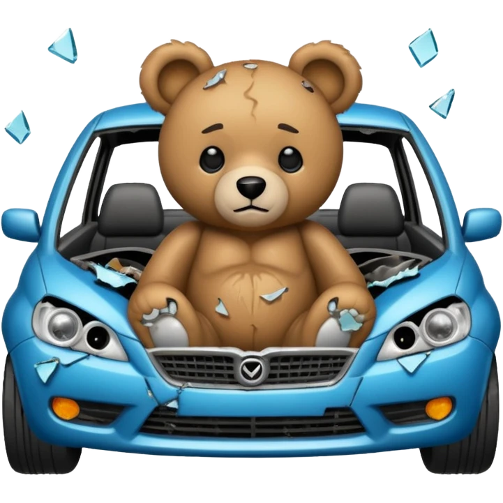 Teddy bear in a car accident  emoji