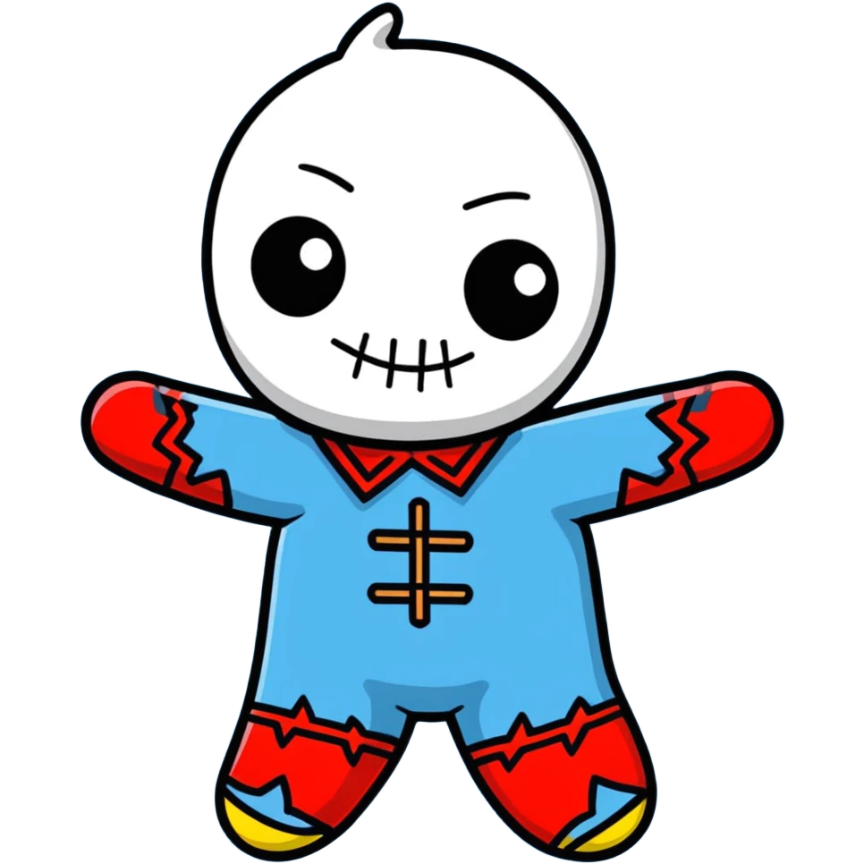 carolina blue and red voodoo doll emoji