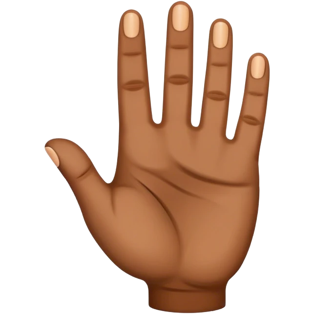 4 fingers up brown emoji