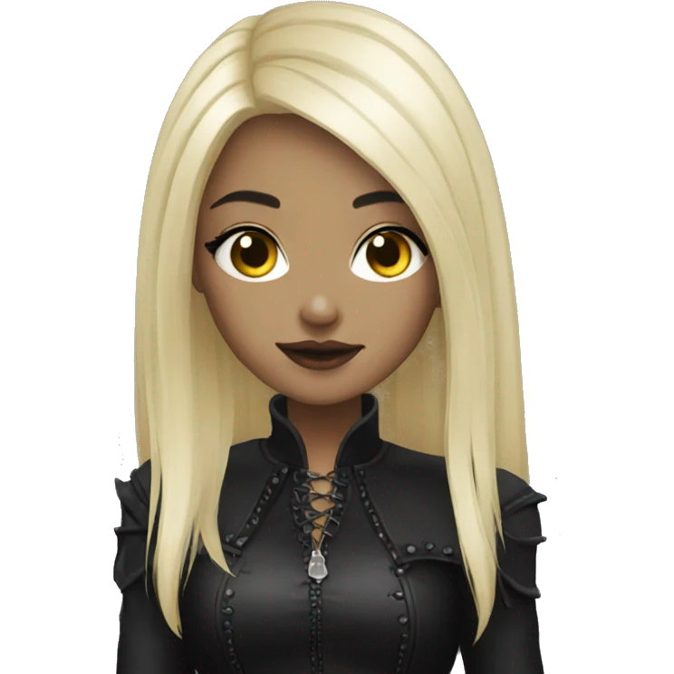 Goth girl blond black hair emoji