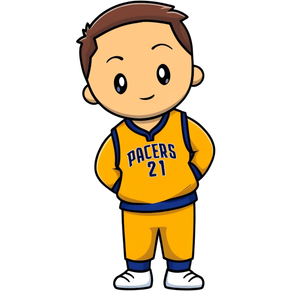 Guy wearing Indiana pacers pajamas emoji