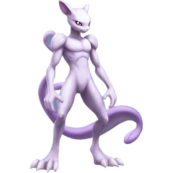 Anthro Mewtwo-Pokémon full body emoji