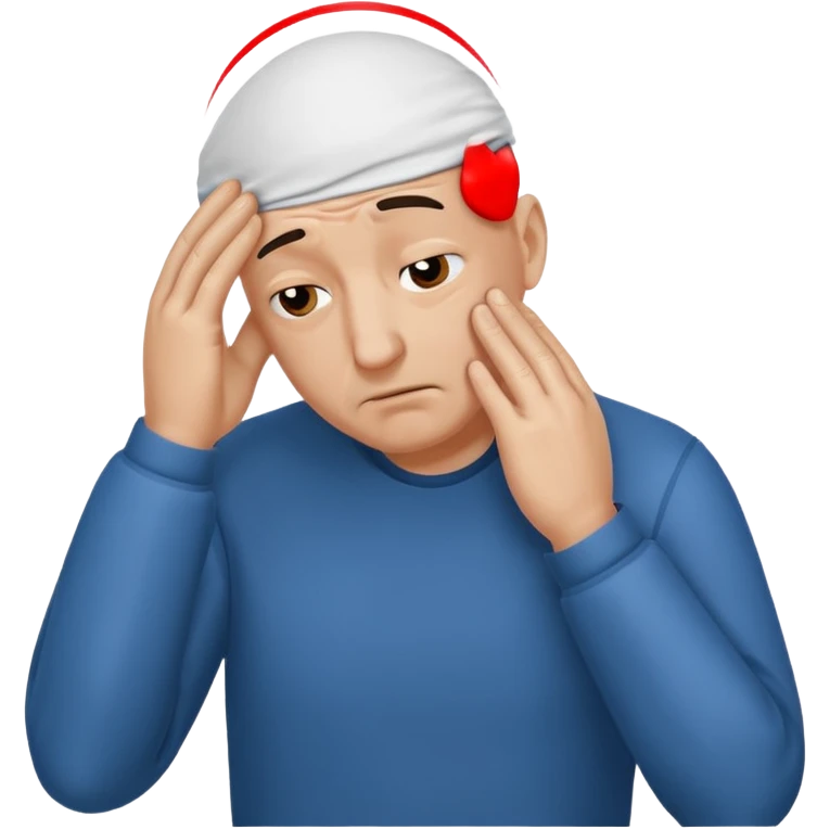 Bald man making facepalm emoji