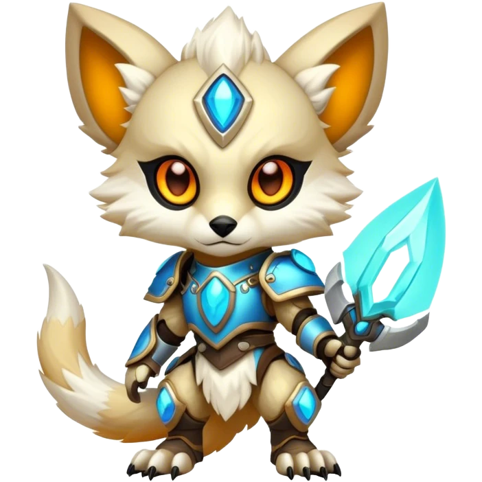Epic Edgy Cute Colorful Vibrant Light Pale Modern Vernid-Protogen-creature-animal, full body emoji