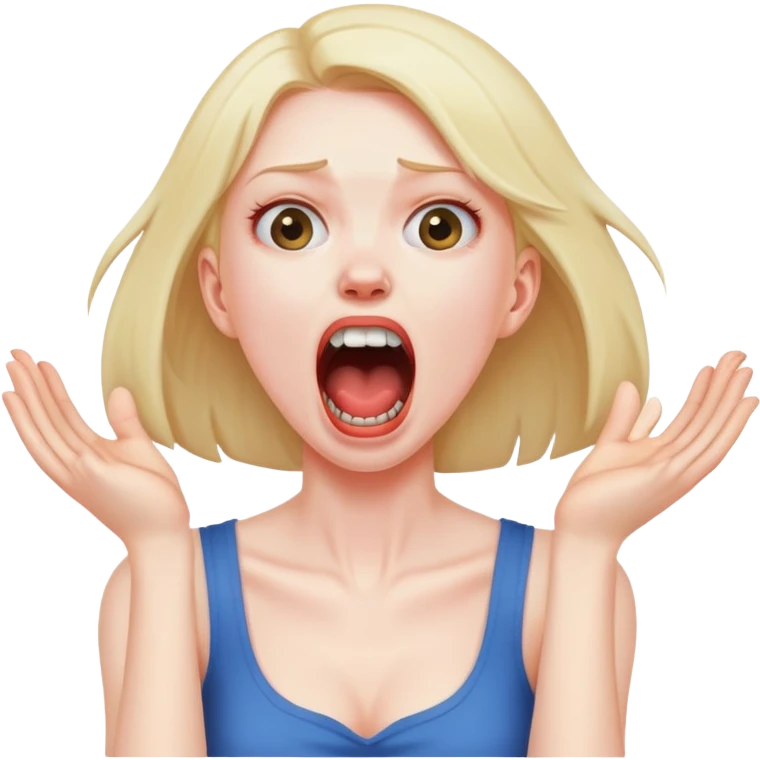 Girl screaming grabbing her neck emoji