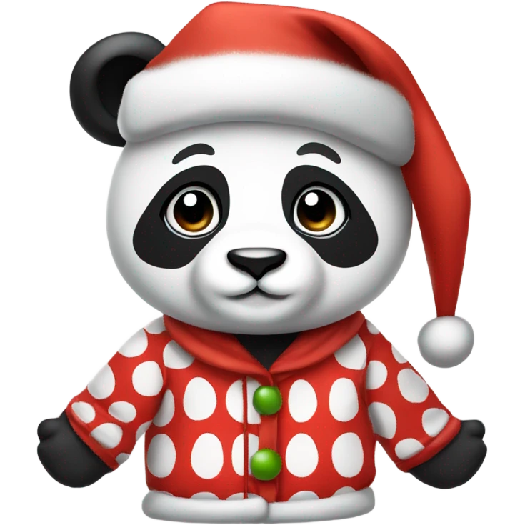 cute panda in christmas pjs and hat  emoji
