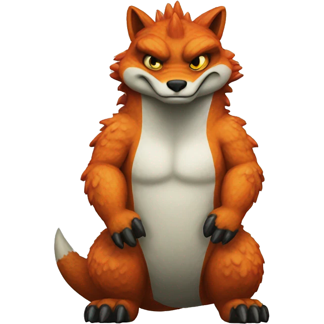 Godzilla look like fox emoji