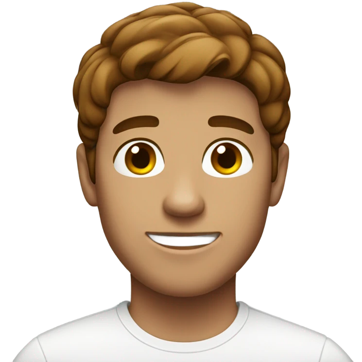 brown-haired male in white shirt emoji