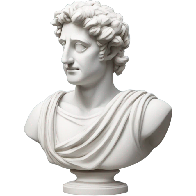 Ancient greek realistic white heart sculpture  emoji