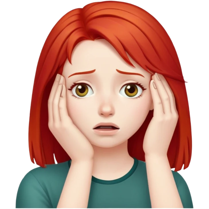 Facepalm girl with red hair emoji