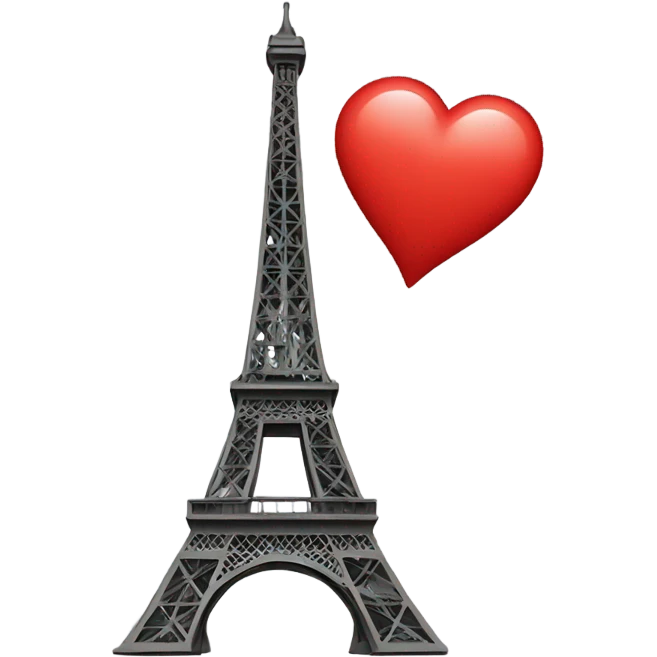 Eiffel Tower with heart emoji