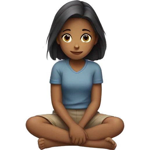 girl sitting quietly  emoji