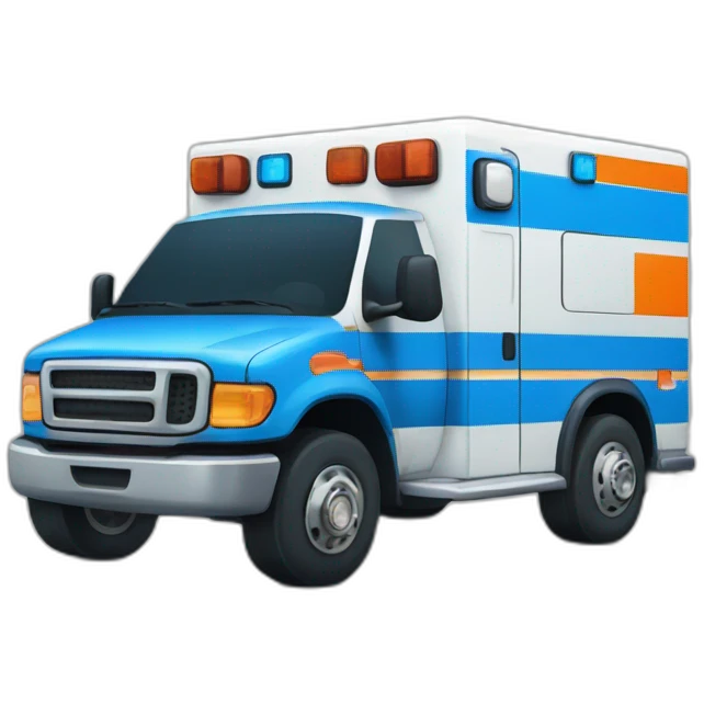 ambulance blue and orange emoji