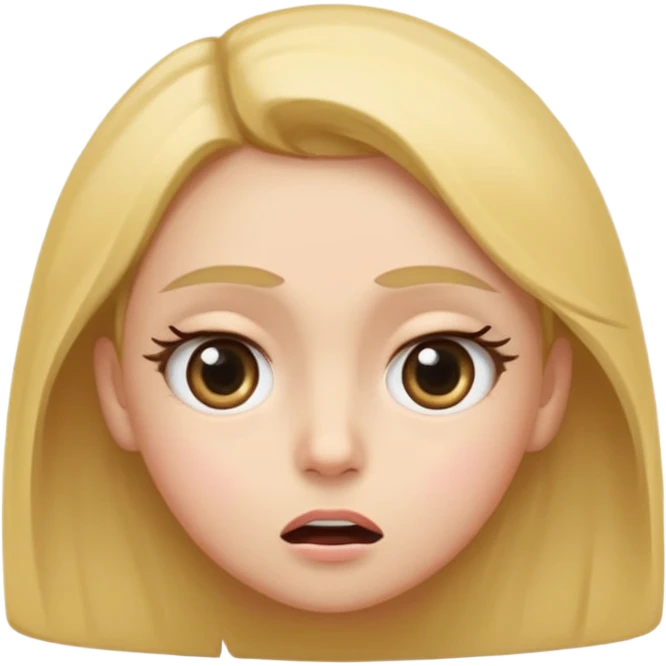 Face looking to the side with wide eyes and low mouth with raised eyebrows (the viral face for this is a bad idea, but we’re totally gonna do it together anyway) make it a girl and make them tilting their head to the side, looking at me with side eyes and mouth closed emoji