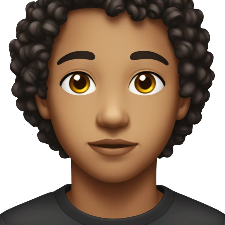 black boy, 15yo, front face, short curly hair with a lowfade, black eyes, diamond face,pretty eyebrows  emoji