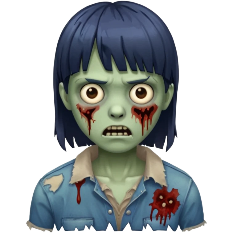 pessoa zumbi com franja emoji