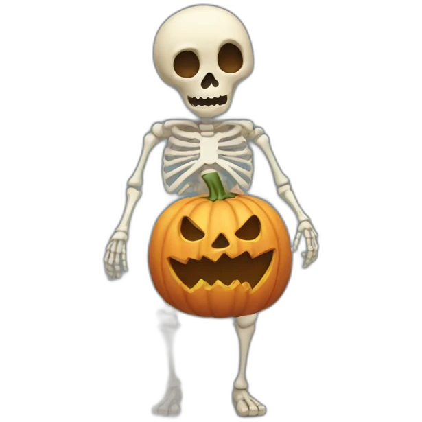 Halloween squelette sang emoji