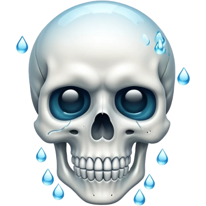 Skull sweating emoji