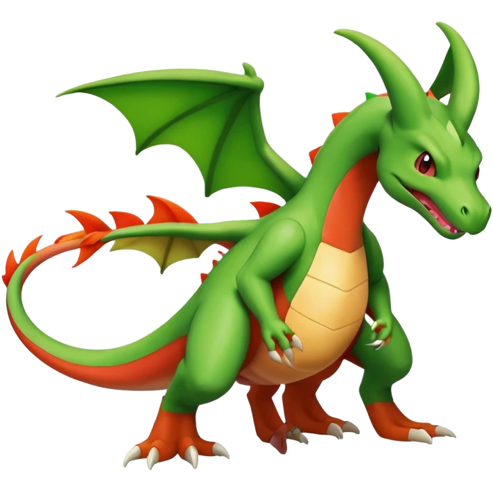 Grovyle-Charizard-Flygon-Fakémon-hybrid-creature (full body)  emoji