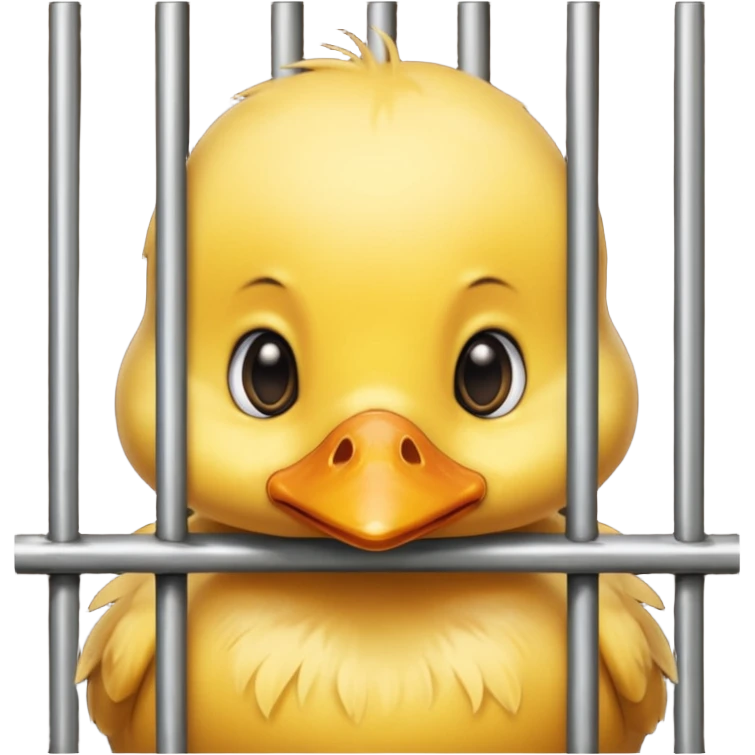 baby duck thief behind bars emoji