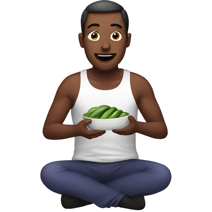 Man eating eggplant emoji