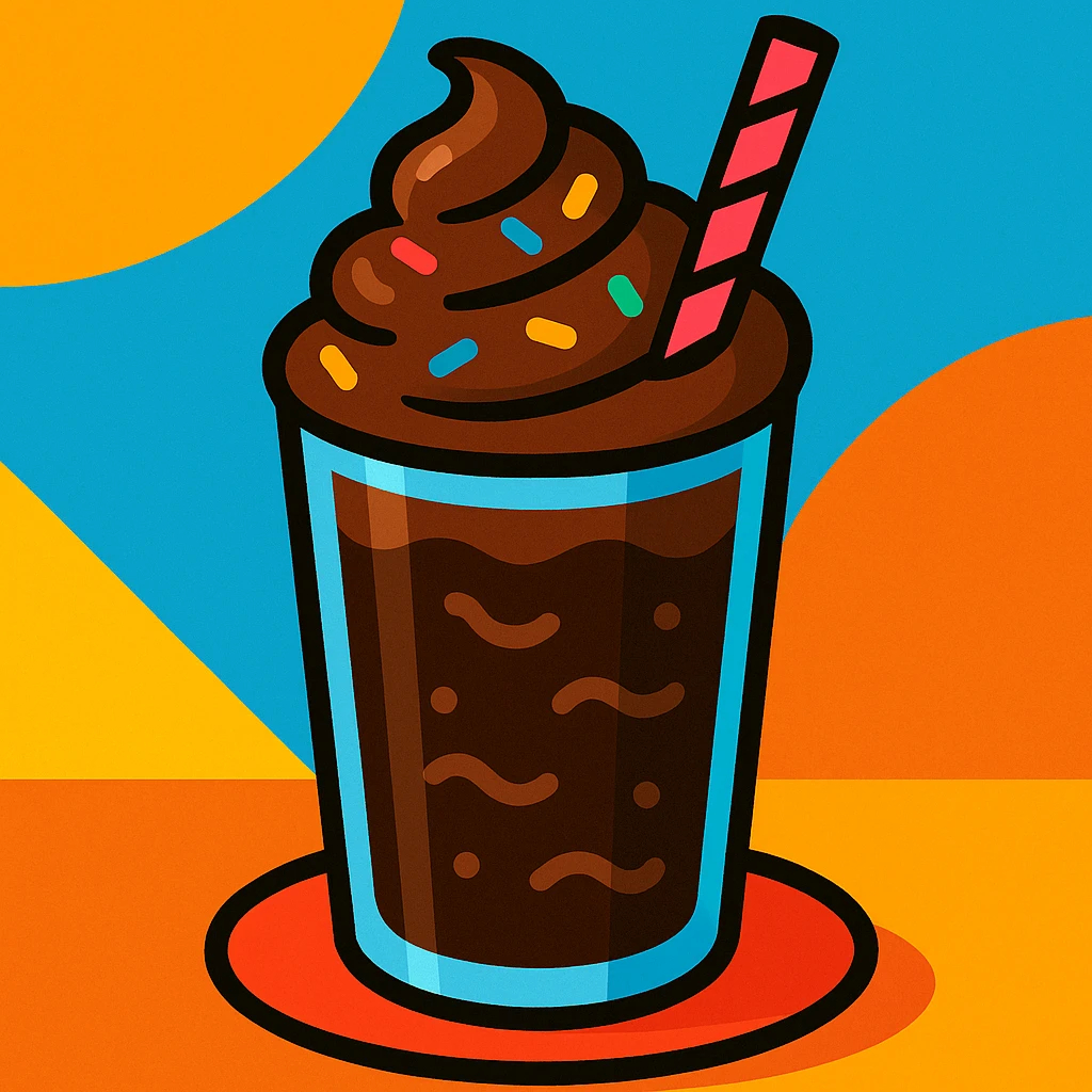 chocolate milkshake, vibrant and fun style emoji