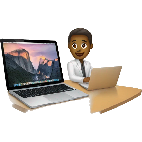 emprendedor con un macbook emoji